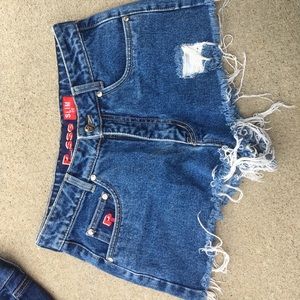 Denim high waisted shorts